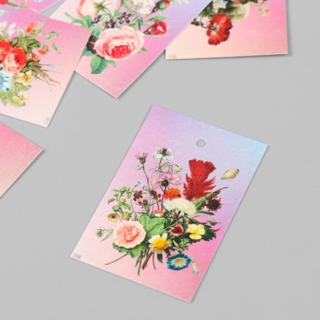 Cardboard "Flowers 12" set 10 pcs (5 types) 4x6 cm-2