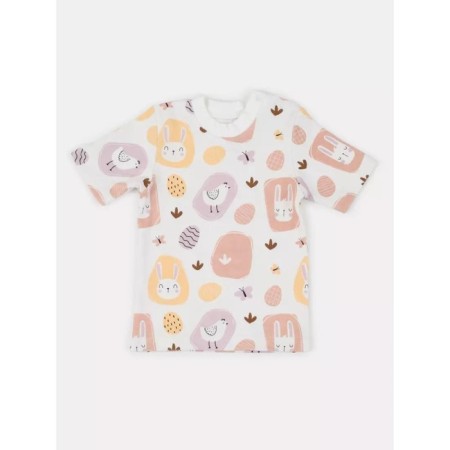 Baby T -shirt with short sleeve of the bunny top -down, height 80 cm-1