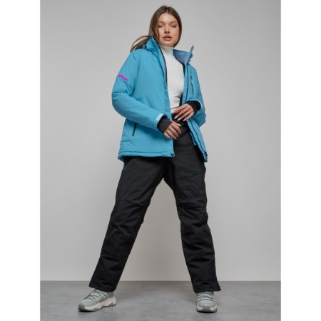 Ski suit female, size 42, blue color-24
