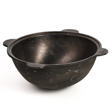 Kazan is cast -iron, 8 l, round bottom, aluminum cover-1