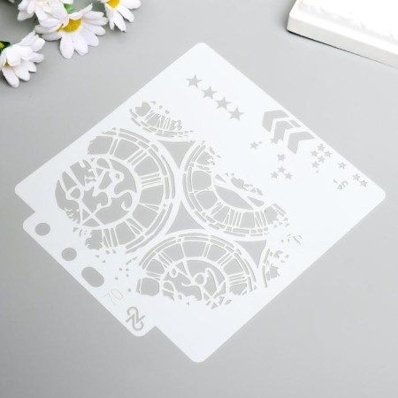 Plastic stencil "Dials" 13x14 cm-1