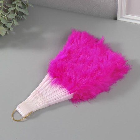 Fan plastic, fuchsia feather h = 26 cm 25 blades 3x50x26 cm-2