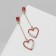 Earrings "Heart" with pearls, colored in gold
