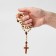 Parsing wooden "Orthodox" 50 beads through a ball, the color is light brown