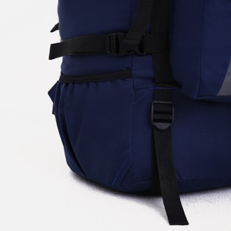 Tourist backpack, TAIF, 120 l, cord department, outer pocket, 2 side nets, blue/gray color-5