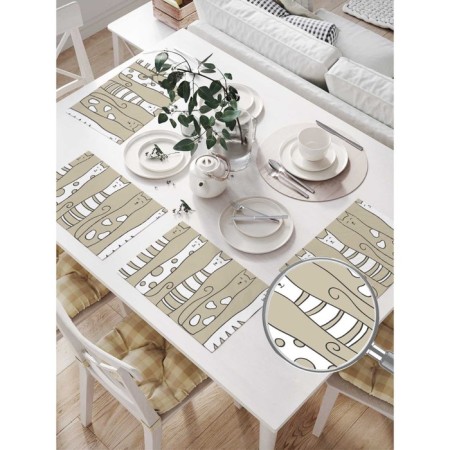A set of napkins for setting the table "Good cats", rectangular, size 32x46 cm, 4 pcs-1