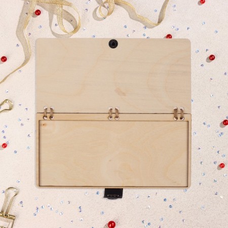 Wooden envelope "From the whole heart!" Handmade, light, heart, 16.5x8 cm-2