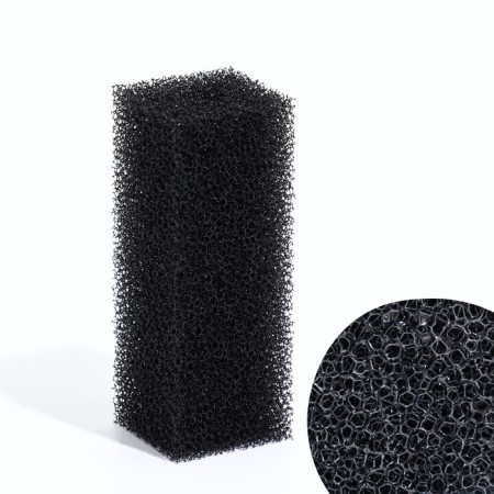 Rectangular sponge for filter No. 1, reticulated 30 ppi, 4 x 4.5 x 11 cm, black