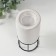 Ceramics candlestick, metal on 1 candle "column" white with black 7.4x7.4x15.3 cm