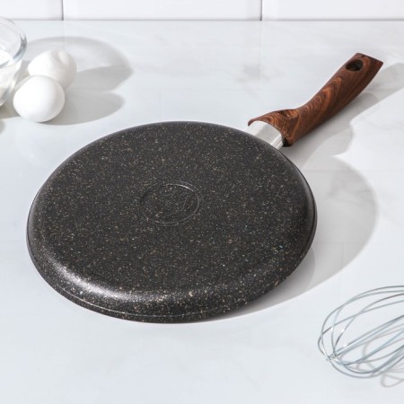 Pancake pan Granit Ultra, D = 24 cm, plastic handle, anti -stick coating, black color-1