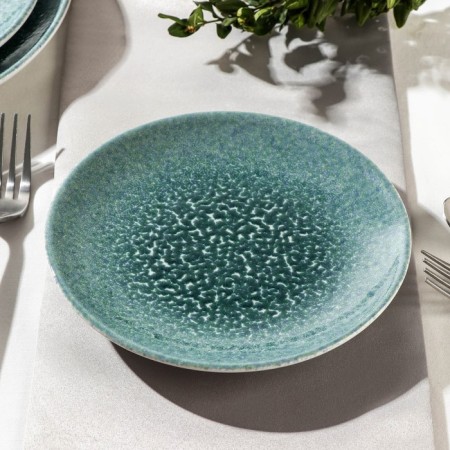 Porcelain plate flat Natur Sea, D = 16.5 cm, turquoise color-1