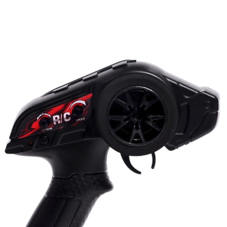 Drift radio controlled machine, drift, battery, light and smoke effects, interchangeable wheels, red color-11