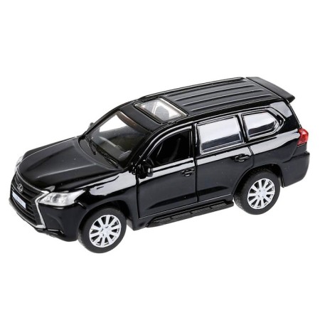 Metal machine "Lexus LX-570" 12 cm, the color is black, doors open, inertial-1
