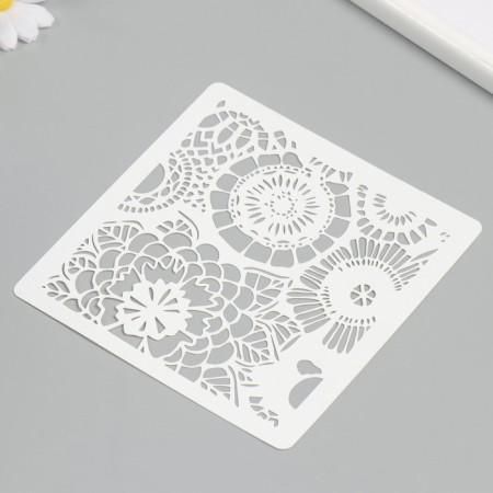 Stencil "Flower ornament 2" 15x15 cm-1