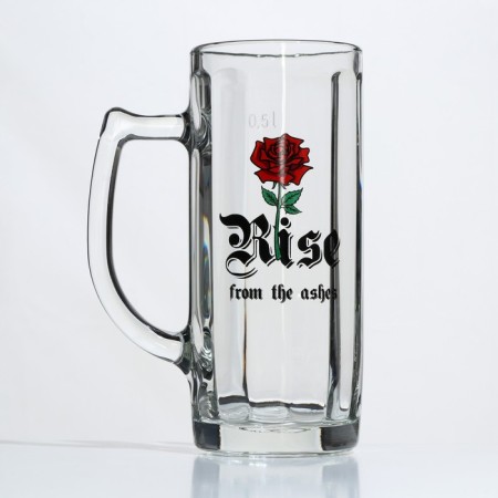 Glass mug for beer "Hamburg. RAZ Frome ASHES, 500 ml, MIX drawing-5