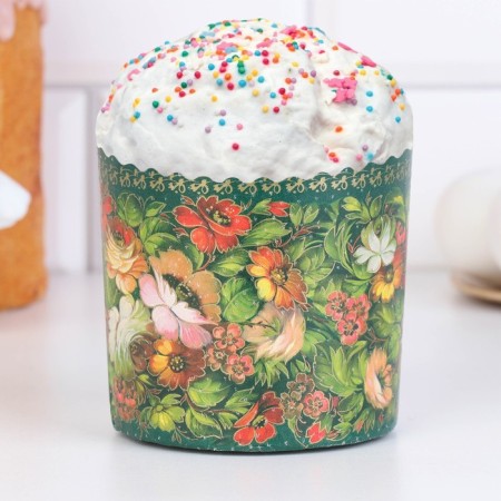 Paper form for the Easter cake "Zhostovo" (packing 2000 pcs) 90 x 90 mm