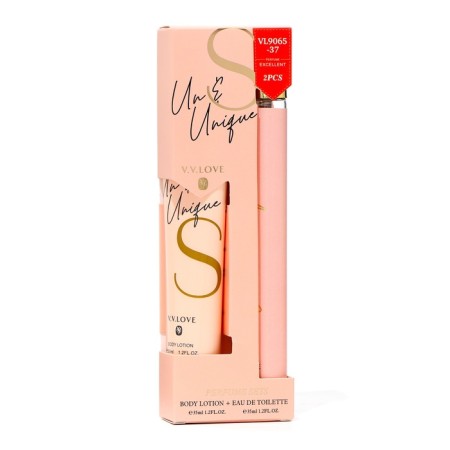 Perfume set female un e unique: toilet water, 35ml + body lotion, 35 ml-3