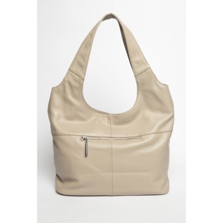 Sobo bag female, genuine leather, ludor beige, 39x13x27 cm-2