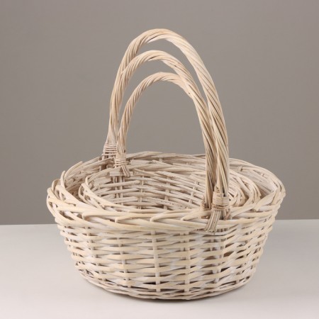 Set of Kos baskets, 3 pcs, 35 × 14/36 cm, 30 × 12/31 cm, 25 × 10/26 cm, willow-1