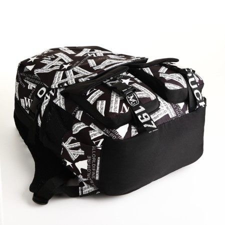 School backpack of textiles with lightning, external pocket, black color-4
