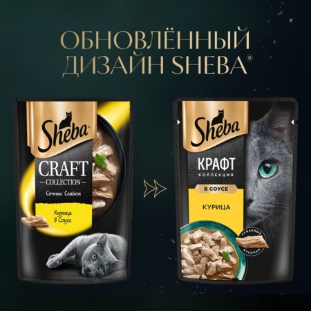 SHEBA CRAFT Wet food for cats, chicken, sauce, spider, 75 g-1