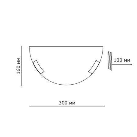 Bra Sonex. Greca, 100W, E27, 300x160 mm, white color-1