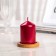 Candle "Column", red metallic, 5.5 × 8cm