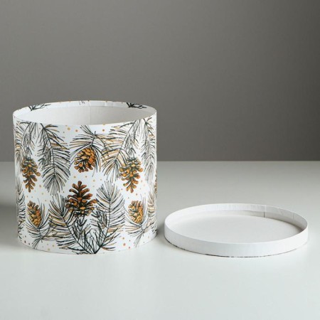 Round gift box "Happy New Year", 19.5 x 22 cm, New Year-3