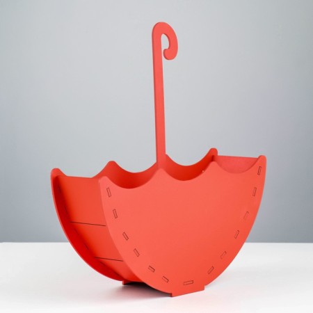 Kashpo wooden "umbrella" 15x26.6x8.7 cm red-2