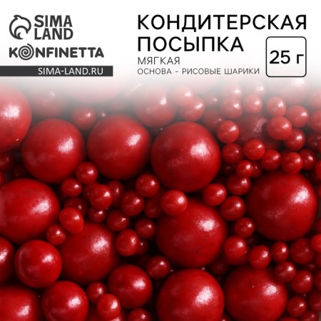 Sprinking confectionery soft: red, 25 g.