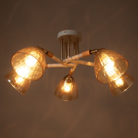 Svetogor chandelier "Star" 5x60W E27 white 53x53x27cm-2