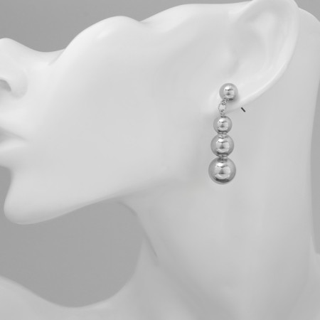 Earrings Plastic "Beads" to reduce, silver color-3