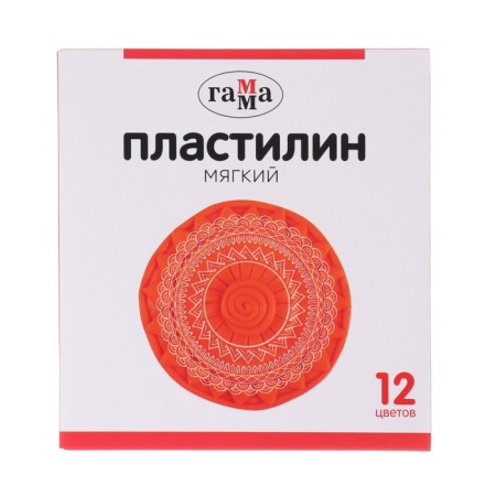Plasticine 12 colors 240 g Gamma "Ornament", with a stack, cardboard-1