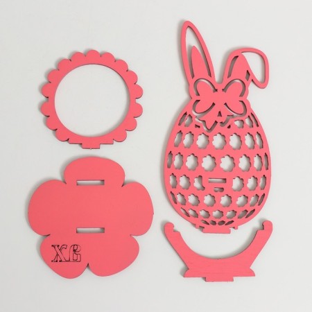 Claus "Bunny" 8.5x8.5x14.5 cm (set 4 parts) Coral-5