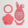 Claus "Bunny" 8.5x8.5x14.5 cm (set 4 parts) Coral