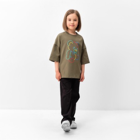 T -shirt Children's Minaku color khaki, height 110-2