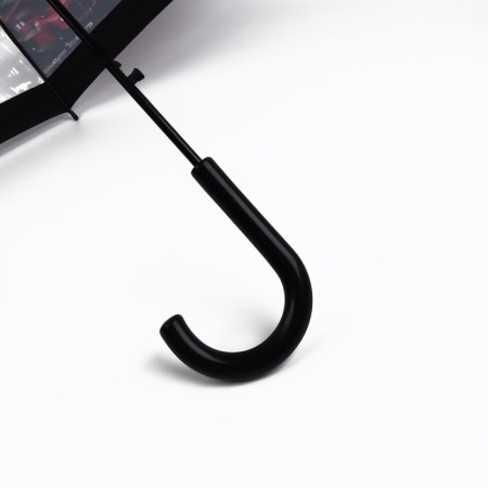 Umbrella - a semiautomatic “city” cane, 8 knitting needles, r = 39 cm, transparent/black color-8