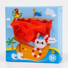 Baby washcloth for swimming with a loop 