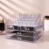 Boxing for storing manicure/cosmetic supplies, 20 sections, 4 drawers, transparent color