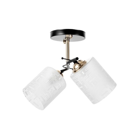 Assel chandelier 2he27 40W black and gold 46x20x27 cm-4