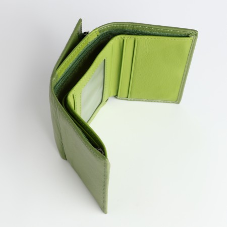 Women's wallet on magnet, green color-4