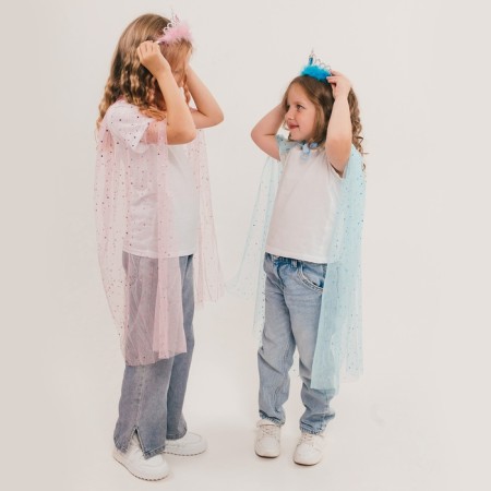 Carnival set "Charming Princess" The length of the cloak is 80 cm, crown, pink-3