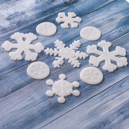 Glass Stick "White Snowflake" (set 9 pcs) 18.5x18.5 cm-1