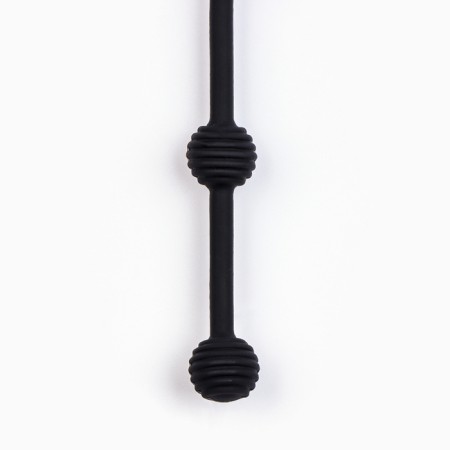 Anal beads of oki- embossed beads, 25.5 x 1.6 cm, software, silicone, black-3