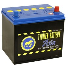 Battery of Tyumen 60 Ah, reverse polarity 6ST-60L, Asia