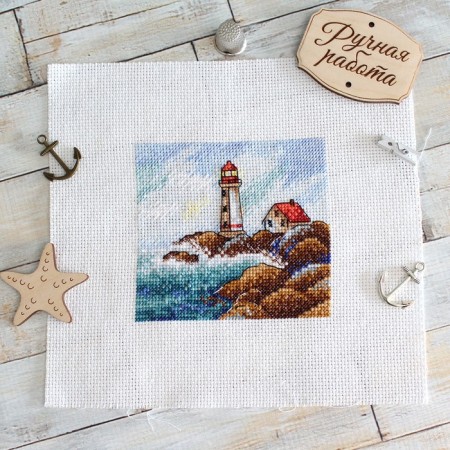 Set for embroidery "Sea landscape" 10 × 11cm-3