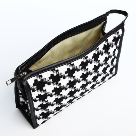 Cosmetic bag with lightning, white/black color-2