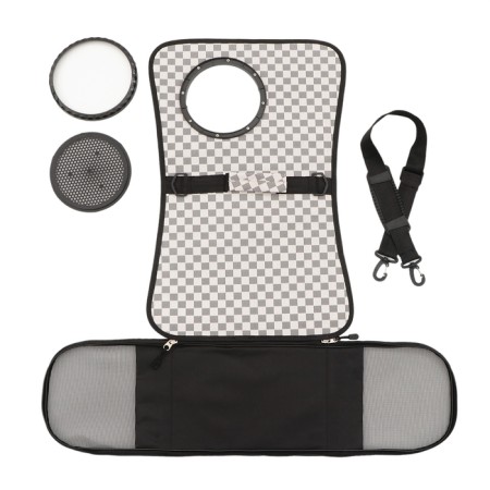 An animal carrier bag with a cage window, beige, 40 x 26 x 26 cm-12