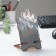Standing for the phone "Paw", 15x8.5 cm, lamination, tree