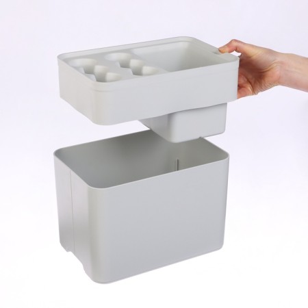 Umbrella stand, plastic, 6 round, 4 square departments, 18 × 18 × 26.5 cm, gray-6